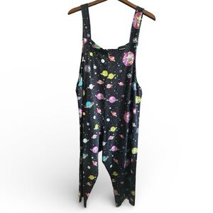Dreamland Adult Small Colorful Overalls with Planets & Space Futuristic Outfit